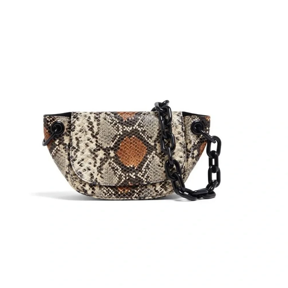 Simon Miller Bend Shoulder Bag in Snake Print